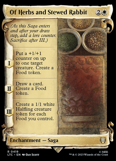 MTG Of Herbs and Stewed Rabbit LTC 419 Alternate Art Foil