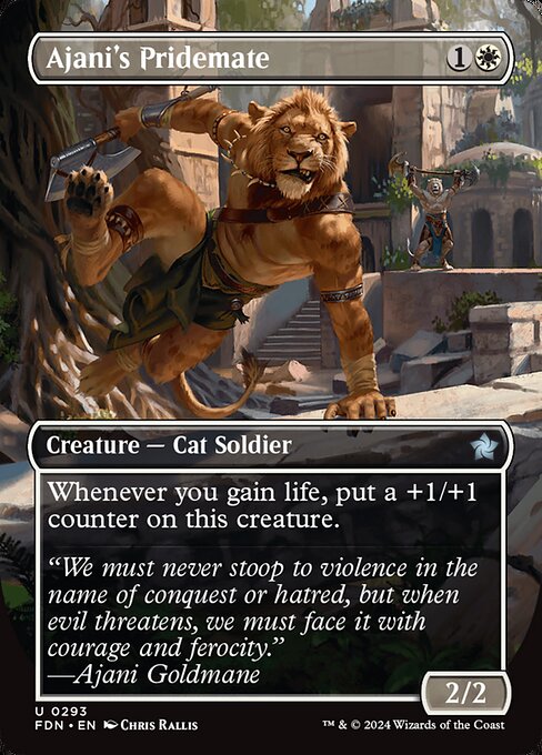 MTG Ajani's Pridemate FDN 293 Borderless Nonfoil