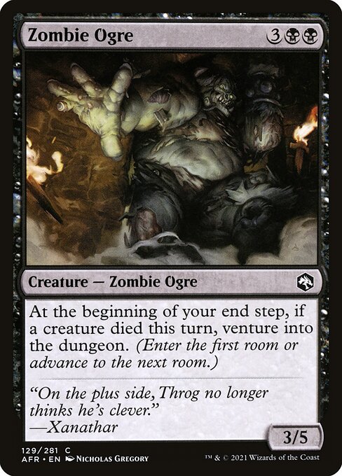MTG Zombie Ogre AFR 129 Regular Foil