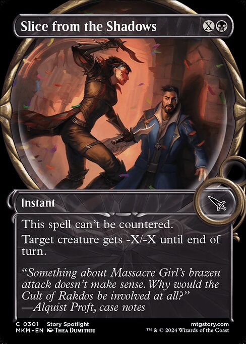 MTG Slice from the Shadows MKM 301 Showcase Magnified Foil