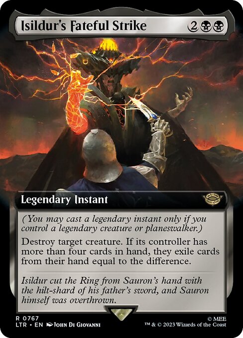 MTG Isildur's Fateful Strike LTR 767 Extended Art Surge Foil
