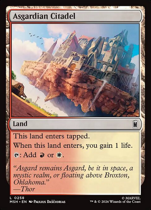 MTG Asgardian Citadel MSH 258 Regular Nonfoil