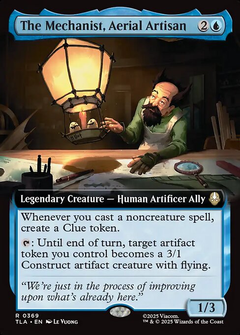 MTG The Mechanist, Aerial Artisan TLA 369 Extended Art Nonfoil