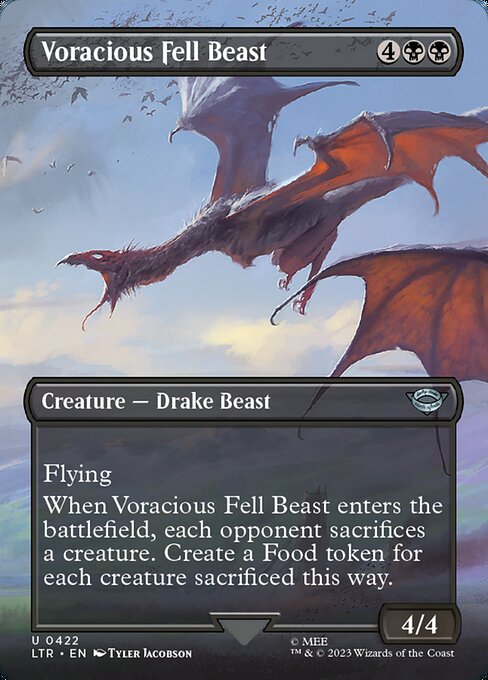 MTG Voracious Fell Beast LTR 422 Borderless Nonfoil