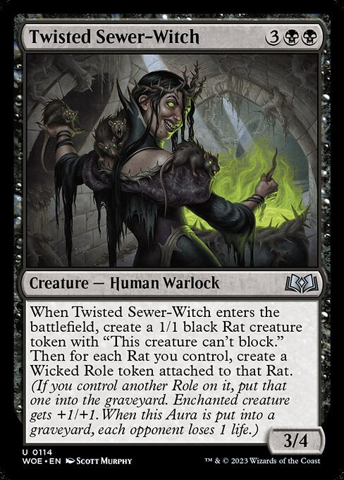 MTG Twisted Sewer-Witch WOE 114 Regular Foil