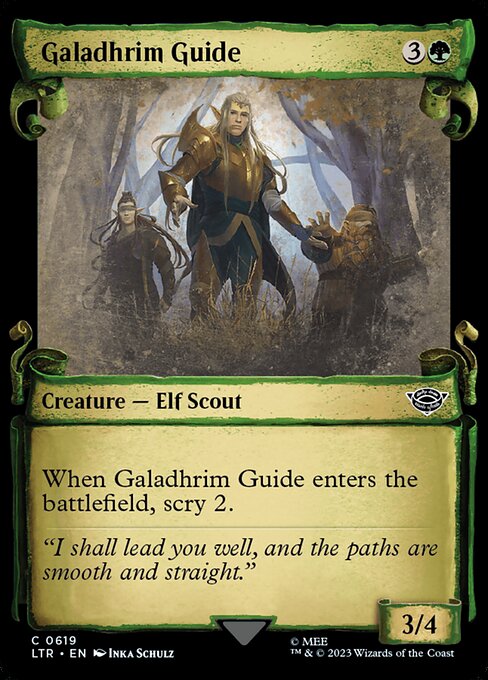 MTG Galadhrim Guide LTR 619 Showcase Scrolls of Middle-earth Silver Foil