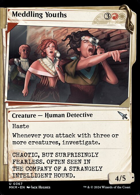 MTG Meddling Youths MKM 367 Showcase Dossier Foil