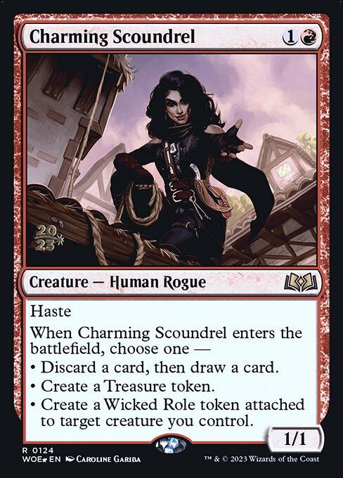 MTG Charming Scoundrel PWOE 124s Prerelease Foil
