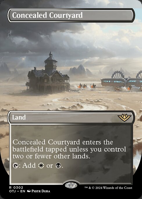 MTG Concealed Courtyard OTJ 302 Borderless Full-Art Fastland Foil