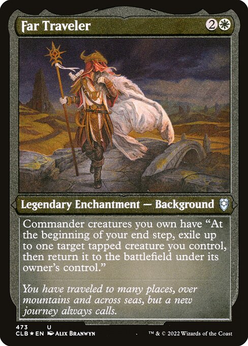MTG Far Traveler CLB 473 Foil Etched Frame Etched