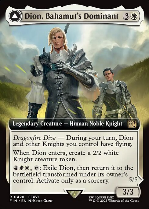 MTG Dion, Bahamut's Dominant // Bahamut, Warden of Light FIN 428 Extended Art Nonfoil