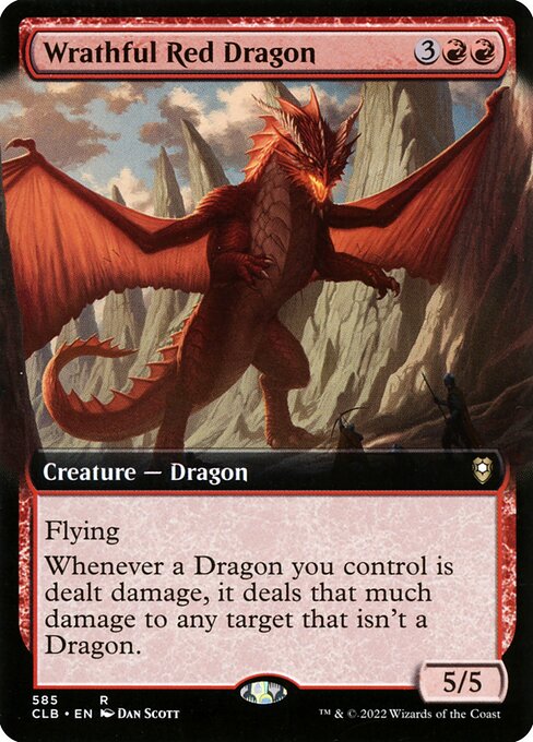 MTG Wrathful Red Dragon CLB 585 Extended Art Nonfoil