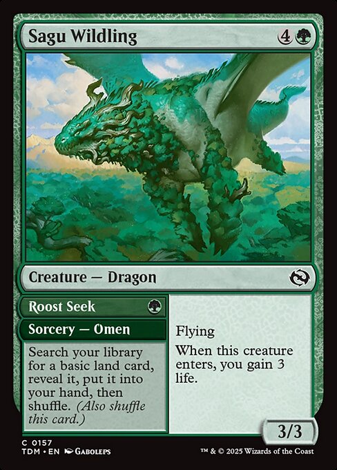 MTG Sagu Wildling // Roost Seek TDM 157 Regular Nonfoil