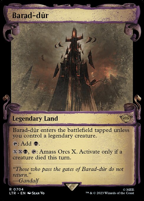 MTG Barad-dûr LTR 704 Showcase Scrolls of Middle-earth Silver Foil