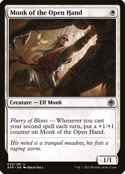 MTG Monk of the Open Hand AFR 025 Regular Foil