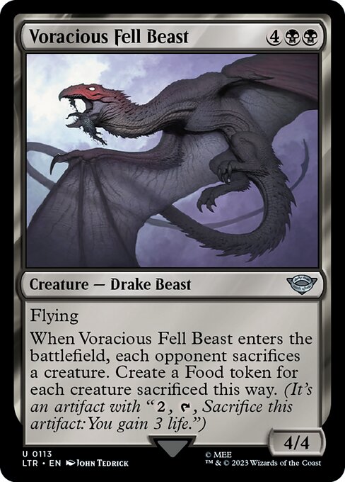 MTG Voracious Fell Beast LTR 113 Regular Foil