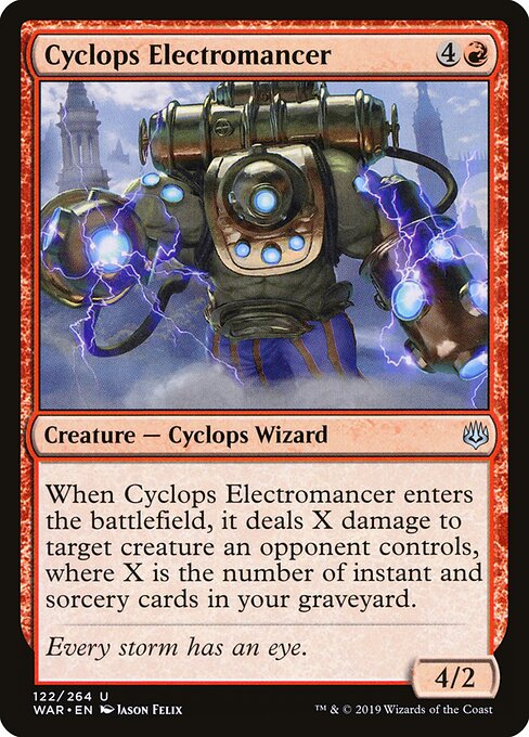 MTG Cyclops Electromancer WAR 122 Standard Foil front