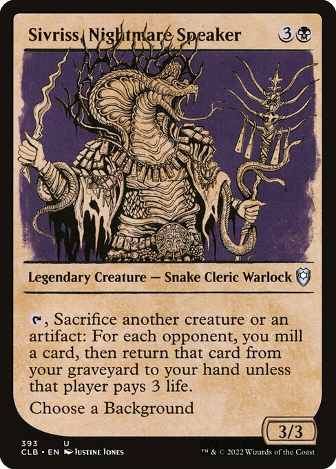 MTG Sivriss, Nightmare Speaker CLB 393 Showcase Rulebook Foil