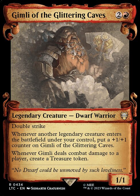 MTG Gimli of the Glittering Caves LTC 434 Alternate Art Foil