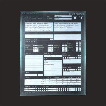 Blade Runner RPG Starter Set boxed set component detail view 15