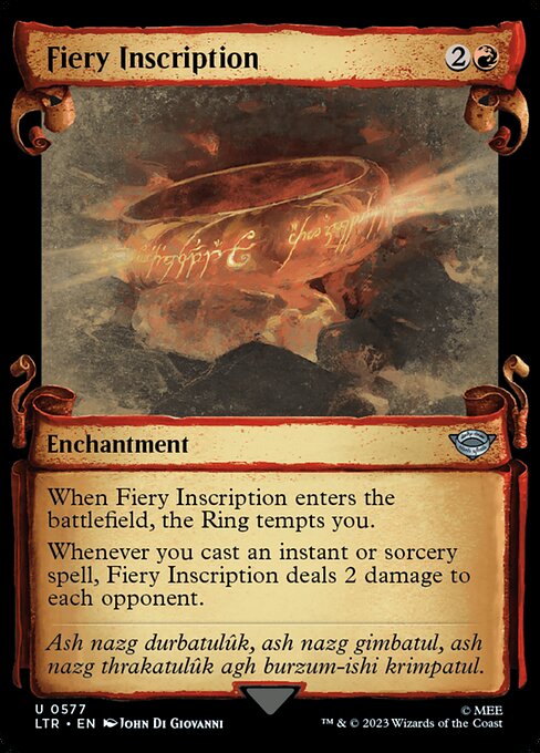 MTG Fiery Inscription LTR 577 Showcase Scrolls of Middle-earth Silver Foil