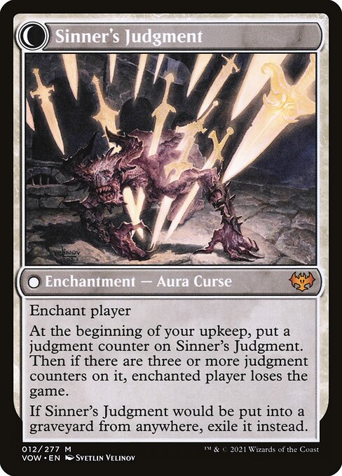 MTG Faithbound Judge // Sinner's Judgment VOW 012 Standard Nonfoil reverse