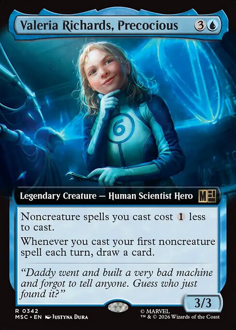 MTG Valeria Richards, Precocious MSC 342 Extended Art Nonfoil
