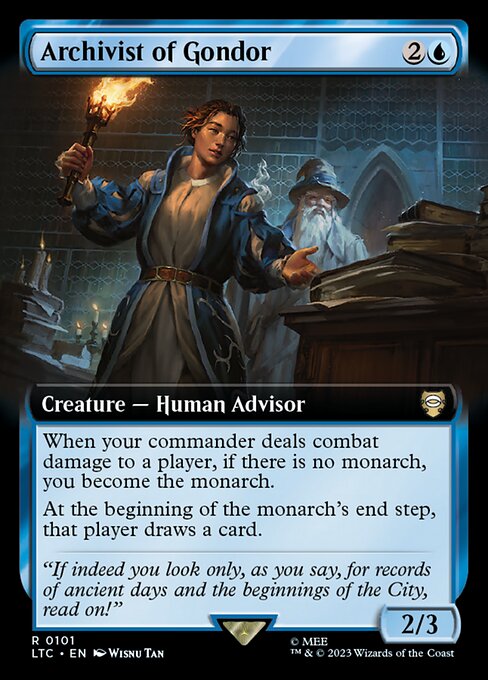 MTG Archivist of Gondor LTC 101 Extended Art Nonfoil
