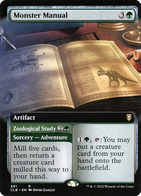 MTG Monster Manual // Zoological Study CLB 591 Extended Art Foil