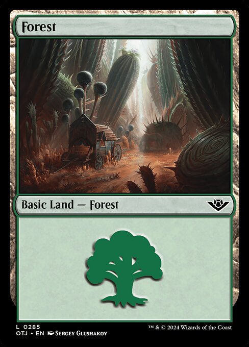 MTG Forest OTJ 285 Regular Basic Land Foil