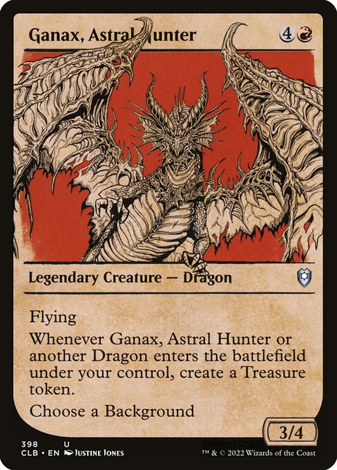 MTG Ganax, Astral Hunter CLB 398 Showcase Rulebook Nonfoil