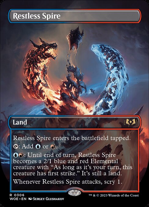 MTG Restless Spire WOE 306 Borderless Foil