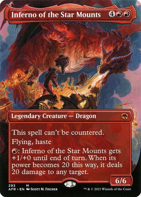 MTG Inferno of the Star Mounts AFR 293 Borderless Foil