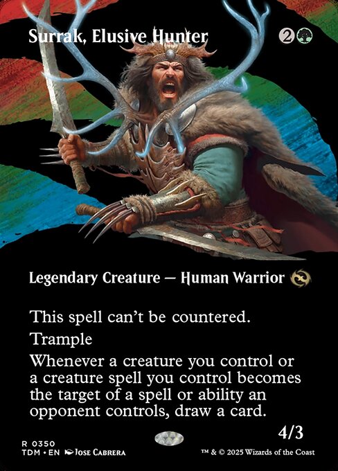 MTG Surrak, Elusive Hunter TDM 350 Borderless Clan Nonfoil
