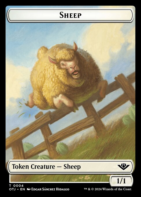 MTG Sheep Token OTJ 004 Token Foil