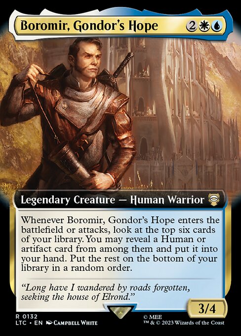 MTG Boromir, Gondor's Hope LTC 132 Extended Art Nonfoil