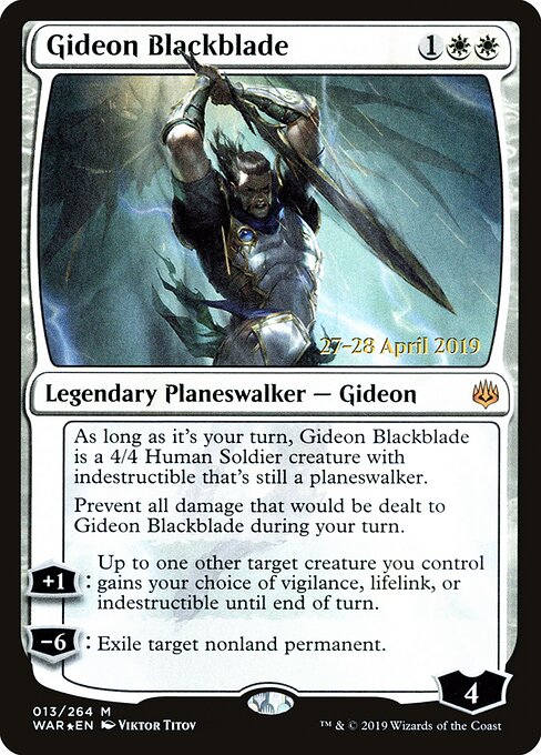 MTG Gideon Blackblade PWAR 013S Prerelease Promo Foil front