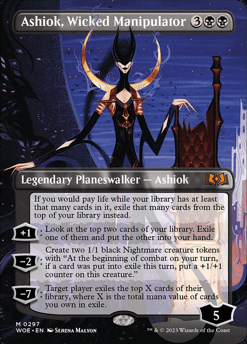 MTG Ashiok, Wicked Manipulator WOE 297 Borderless Nonfoil