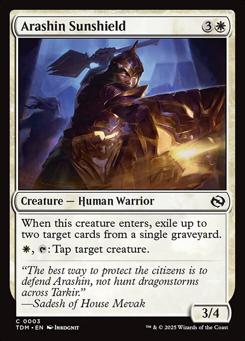 MTG Arashin Sunshield TDM 003 Regular Nonfoil