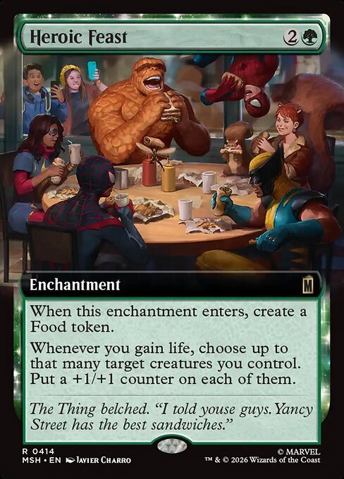 MTG Heroic Feast MSH 414 Extended Art Foil
