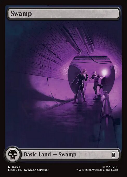 MTG Swamp MSH 281 Full Art City Land Nonfoil