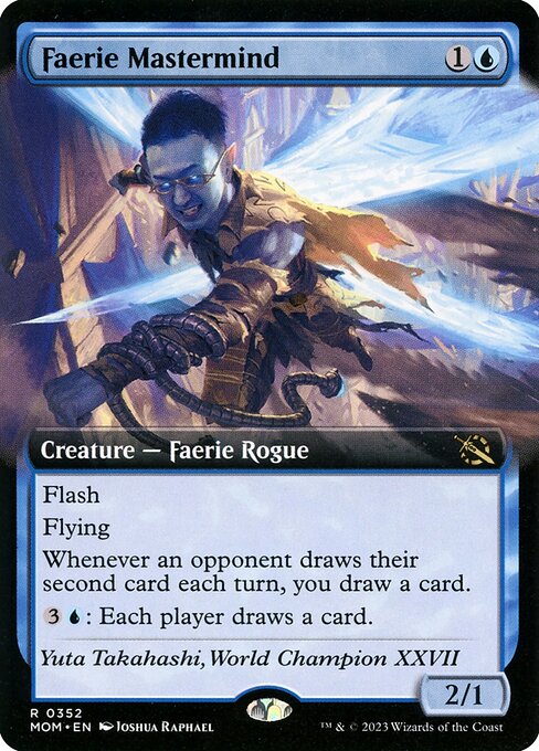 MTG Faerie Mastermind MOM 352 Extended Art Nonfoil