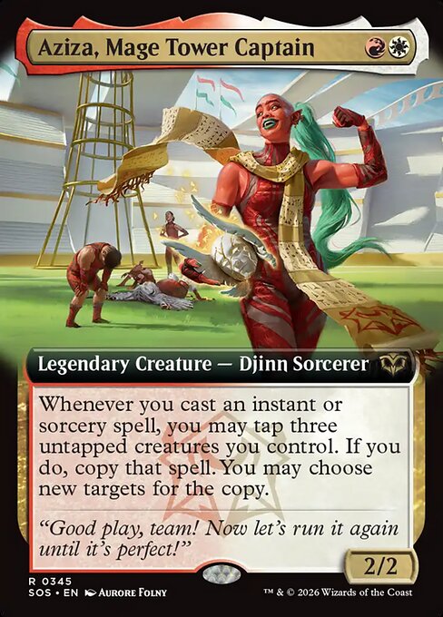 MTG Aziza, Mage Tower Captain SOS 345 Extended Art Foil