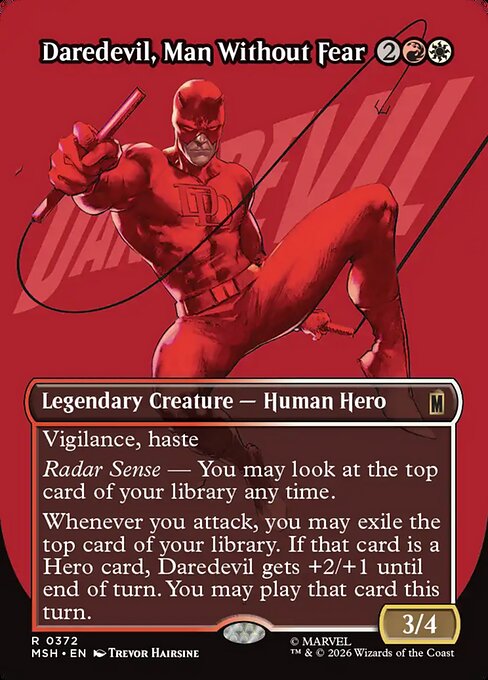 MTG Daredevil, Man Without Fear MSH 372 Borderless Logo Nonfoil