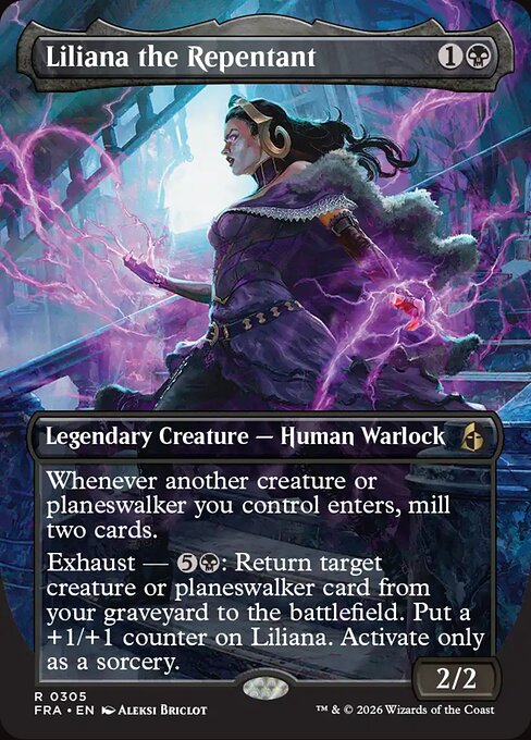 MTG Liliana the Repentant FRA 305 Borderless Echoed Pairs Nonfoil front