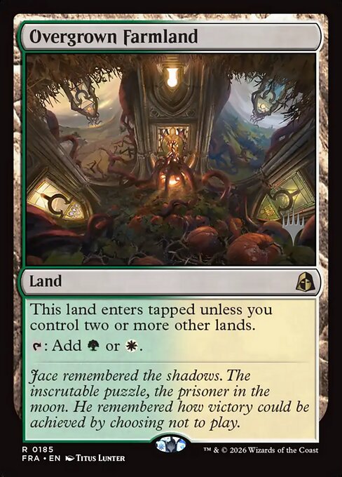 MTG Overgrown Farmland PFRA 185P Promo Pack Nonfoil front