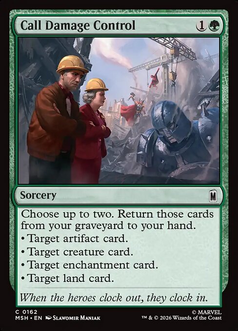 MTG Call Damage Control MSH 162 Regular Nonfoil