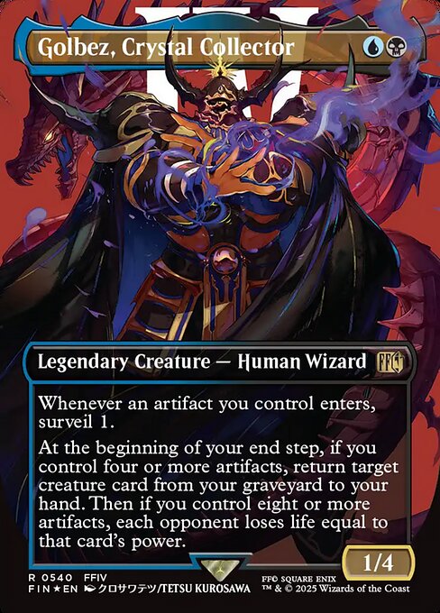 MTG Golbez, Crystal Collector FIN 540 Borderless Character Surge Foil