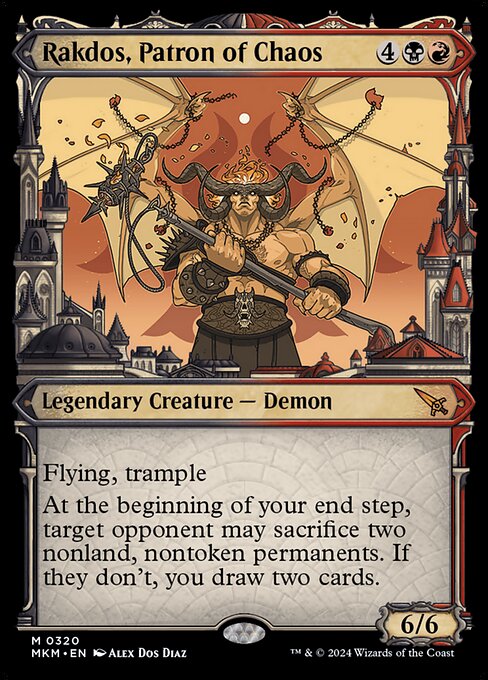 MTG Rakdos, Patron of Chaos MKM 320 Showcase Ravnica City Nonfoil
