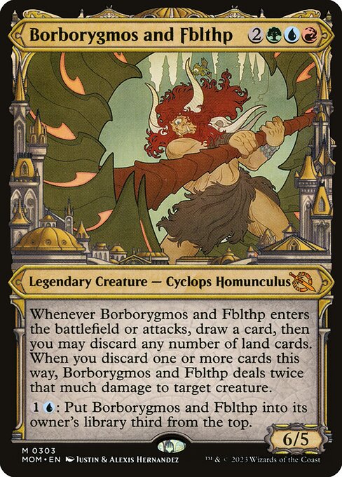 MTG Borborygmos and Fblthp MOM 303 Planar Showcase Nonfoil
